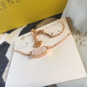 New Elisa Rose Gold Necklace In Drusy